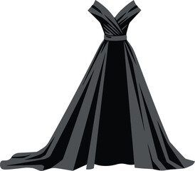 Naklejka premium Black Cape vector. Female fashion dress. 