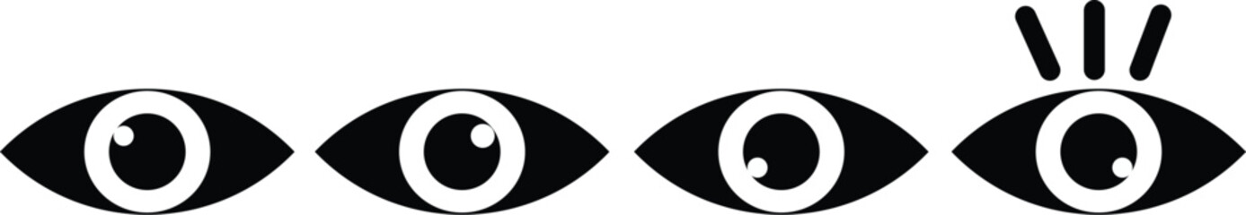 simple line icon eye view isolated on white background