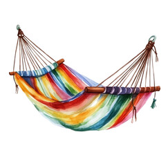 Hammock, watercolor clipart vector, isolated on a white background.