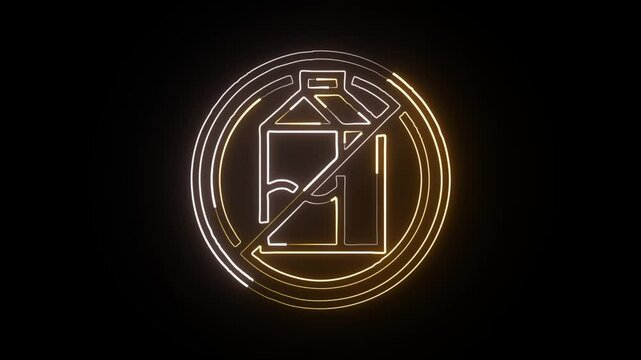Glowing neon line diary icon with flipping page animation. Journal notebook icon HD video isolated on black background