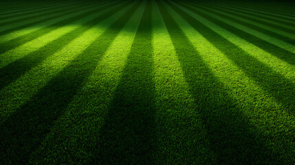 Naklejka premium Lush Green Grass Lawn with Parallel Light Stripes parallel lines