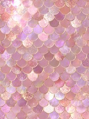 Dreamy mermaid scales shimmer in shades of pink and gold creating a whimsical & magical backdrop Perfect for adding a touch of fantasy