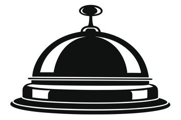 Elegant Service Bell Depicted in a Simple Black and White Illustration Style