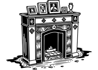 Fototapeta premium fireplace in the house
