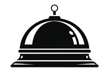 Black Silhouette Illustration of a Traditional Hotel Service Bell with Rounded Handle