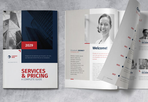 Services and Pricing Guide Template Brochure