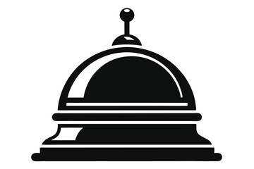 Stylized Black Illustration of a Reception Bell with a Circular Top Plunger
