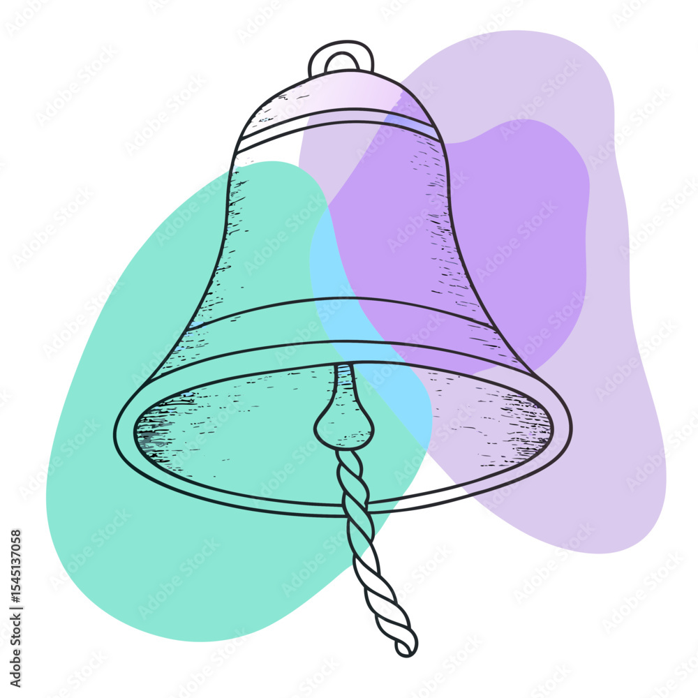 Poster an illustration of a bell with abstract color splashes. suitable for websites and blogs about notifi