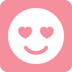 Smiling Face with Heart Eyes in Pink Circle