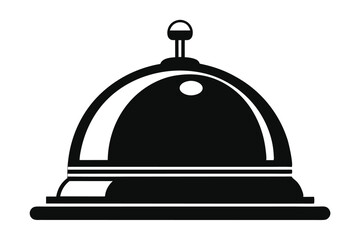 Classic Reception Bell Silhouette, Hotel Service Call Illustration, Bellhop Symbol, Ringing for Assistance