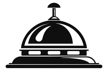 Black Silhouette Illustration of a Classic Hotel Service Bell for Concierge Assistance