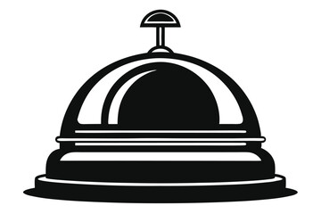 Iconic Black and White Illustration of a Classic Hotel Reception Service Bell