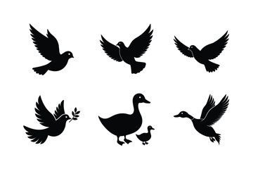 Fototapeta premium Classic bird shapes ideal for design use Silhouette Vector illustration