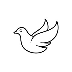 dove of peace sign vector illustration art icon