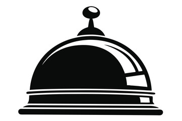 Silhouette Drawing of a Service Bell with Rounded Handle and Domed Cover