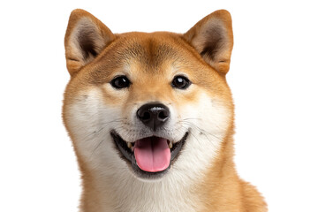 Happy Shiba Inu dog portrait.