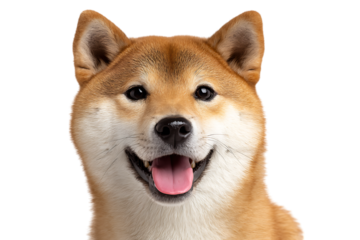 Happy Shiba Inu dog portrait.