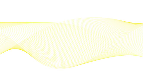 Abstract golden or yellow wave and curve lines background. Abstract frequency sound wave technology and science background. Wavy banner, template design.