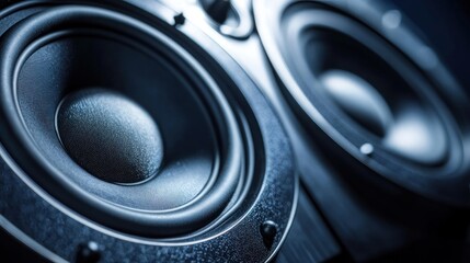 Close-up of speaker cones