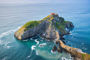 High point of view of San Juan de Gaztelugatxe, Basque Country, Spain.