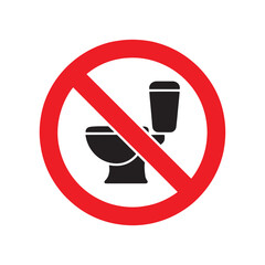 A Red Circle with a Line Through It Denotes a Prohibition Against Using a Toilet in the Area