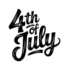 Stylish 4th of July Calligraphy Silhouette Graphic

