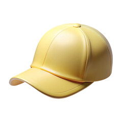 Fototapeta premium Yellow baseball cap mockup isolated on transparent background