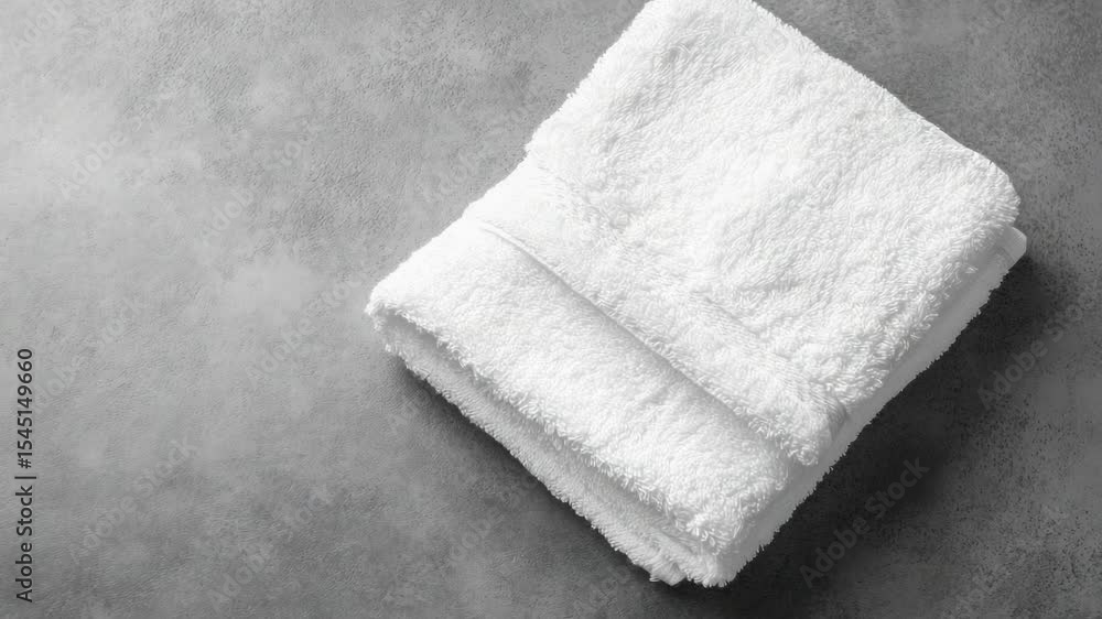 Poster a pair of white towels lying flat on a table, ready for use