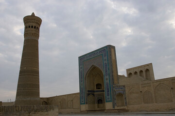 Fototapeta premium Uzbekistan Bukhara city view on a cloudy autumn day