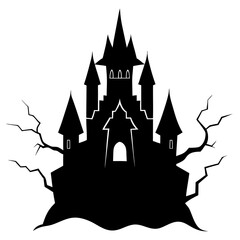 Obraz premium halloween castle vector illustration