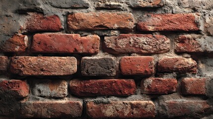 Naklejka premium Vintage brick wall texture with natural wear, capturing historical architecture feel