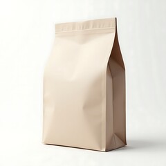  White Pet Food Packaging Mockup – Blank Paper Bag and Foil Pouch Sachet for Dog or Cat Food Branding, Zoo Store Display, or Pet Supply Product Presentation on Clean Background