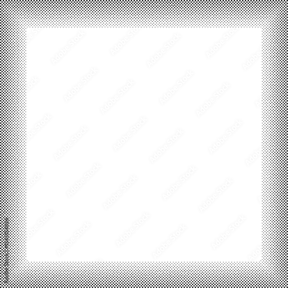 Fototapete stylish halftone border design featuring a fading dotted pattern on a transparent background.