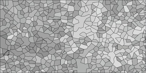 Abstract geometric pattern with mosaic style composed of irregular polygon shapes in shades of gray