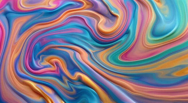 Vibrant swirling abstract liquid texture with bold color palette and smooth flow
