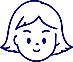 cute boy and girl head icon