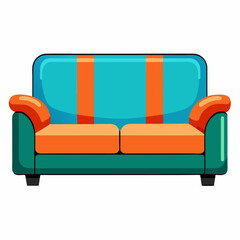 red sofa isolated on white