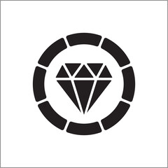 Reward coin icon. Achievement medal icon. Icon symbol of win, victory, award, prize, level. Vector illustration.