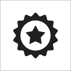 Reward coin icon. Achievement medal icon. Icon symbol of win, victory, award, prize, level. Vector illustration.