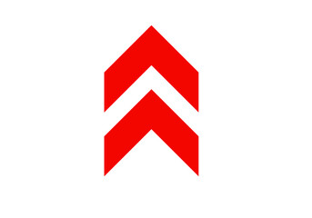 Bold red chevron arrows pointing to the right on a white background. The modern and minimalistic design symbolizes direction, movement, progress, or forward navigation. Ideal for use in web design.