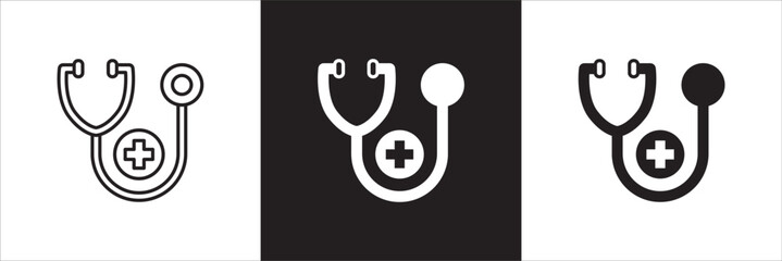 Healthcare icon set. Digital health care icon. Health insurance symbol. Icon symbol compatible for stethoscope, doctor, clinic, hospital, medical consultation. Vector illustration.a