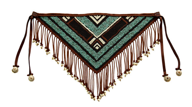Tsonga beaded apron featuring intricate triangular designs and symmetrical patterns