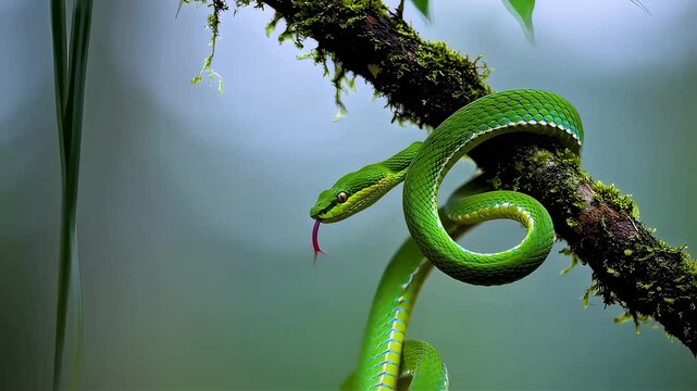 green snake in the tree