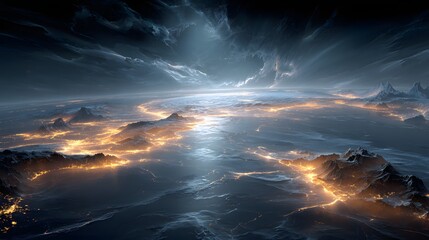 Futuristic VPN Interface Floating Above Cyber Desk with Neon Lighting