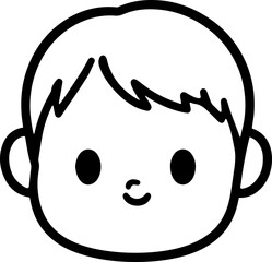 cute boy and girl baby head icon vector illustration 