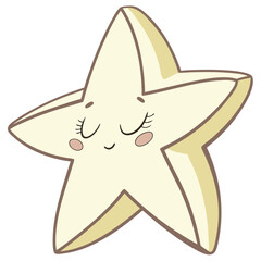 Plush star shape icon on white background.