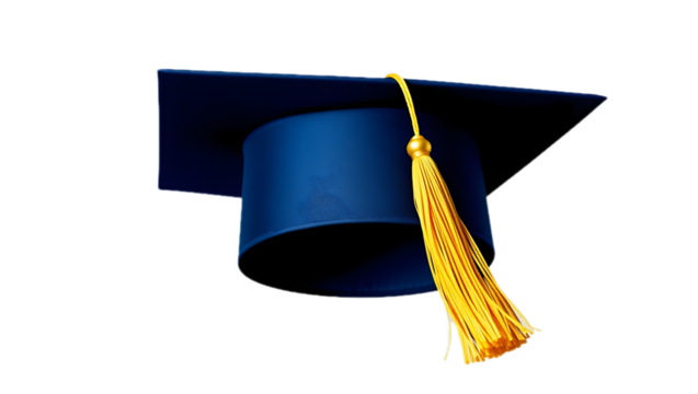 Graduation cap illustration isolated on transparent background PNG
