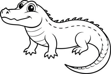 Vector illustration of a cartoon alligator