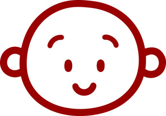 Obraz premium cute baby head vector illustration transparent 