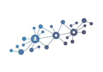 Abstract illustration of interconnected nodes representing networks and social connections.